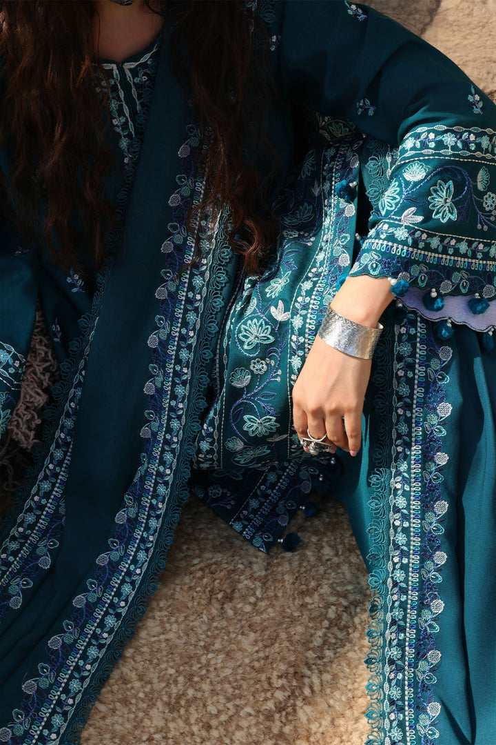 Cross Stitch Unstitched Embroidered Marina 3 Piece Suit CS26UW Indigo Muse - Winter Collection