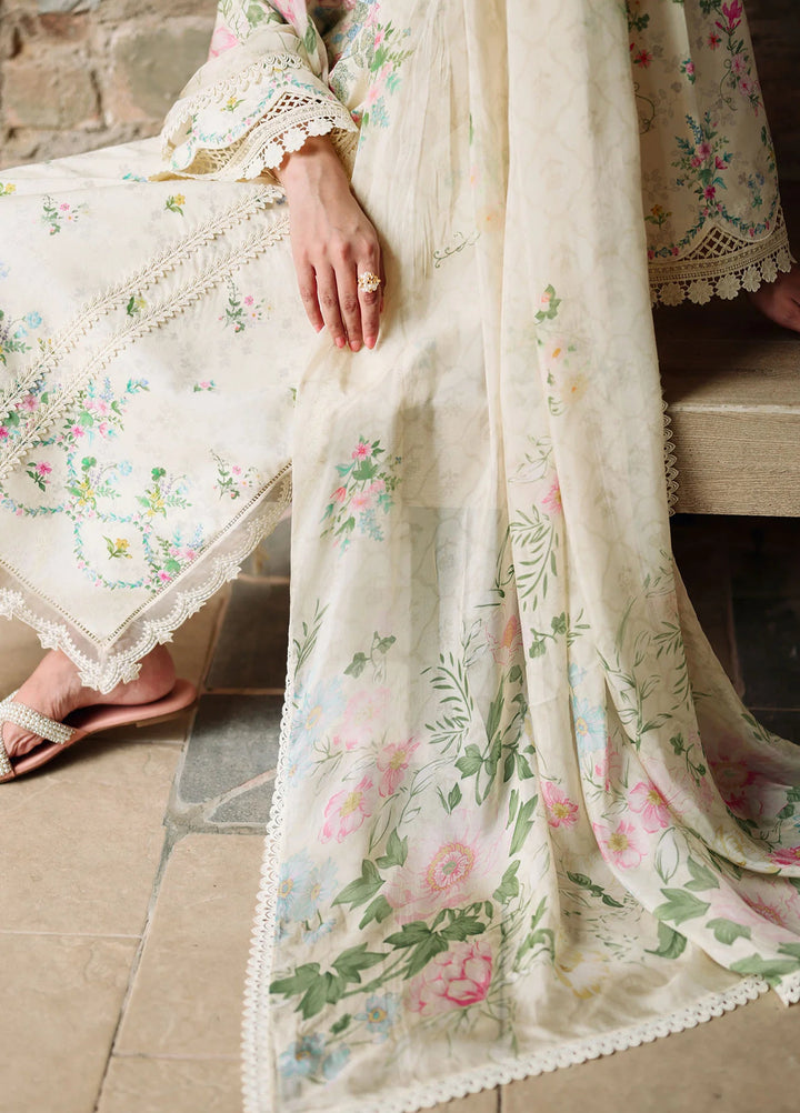 Cross Stitch Unstitched Embroidered Lawn 3 Piece Suit CS26ULE Tropic Mist - Eid Collection