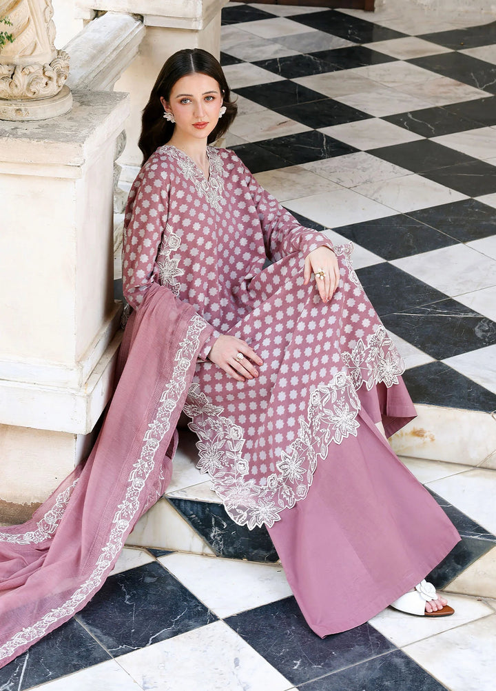 Cross Stitch Unstitched Embroidered Lawn 3 Piece Suit CS26ULE Ash Rose - Eid Collection