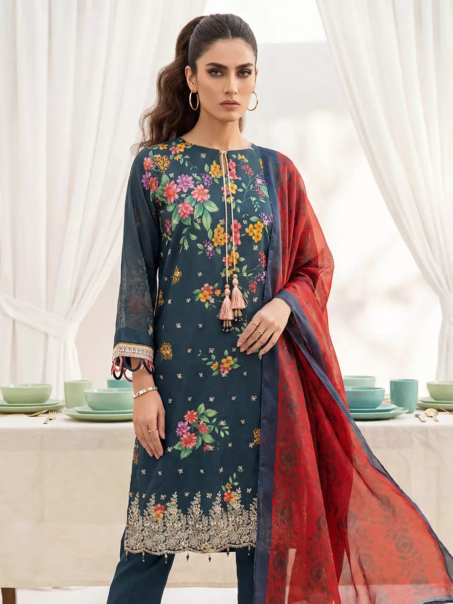 Salitex Women Unstitched Embroidered Lawn 3 Piece Suit SUNS8FS223 - Casual Collection