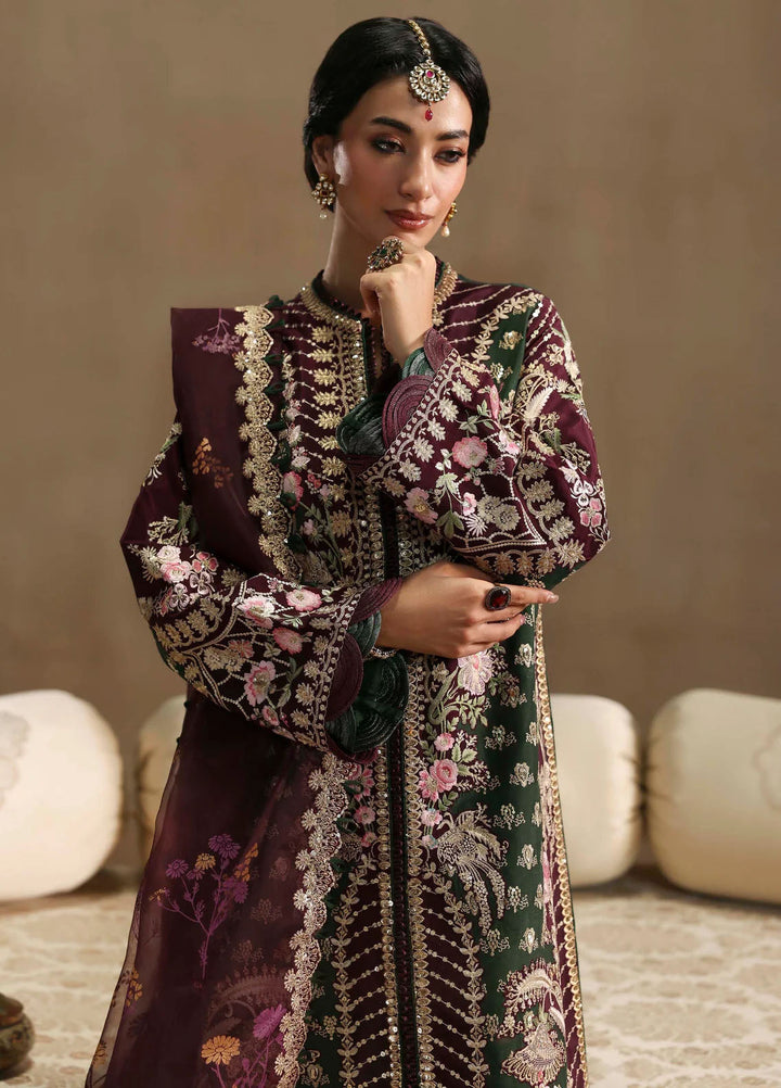 Sable Vogue Embroidered Raw Silk Suits Unstitched 3 Piece SV25UF FC-01-25 - Festive Collection