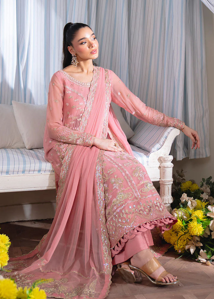 Dastaan by Neeshay Embroidered Chiffon Suits Unstitched 3 Piece NSH25DU Gulrukh - Formals Collection