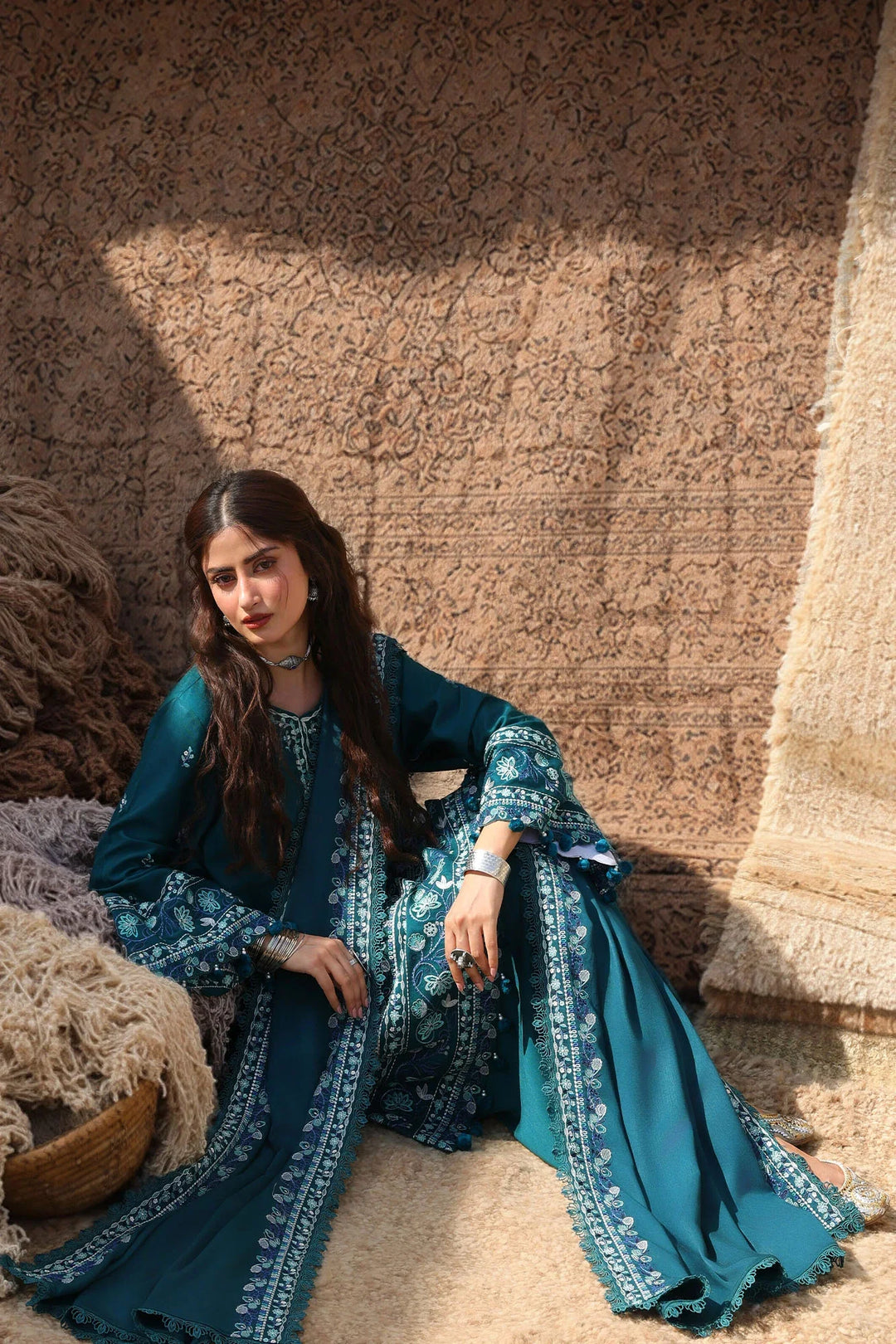 Cross Stitch Unstitched Embroidered Marina 3 Piece Suit CS26UW Indigo Muse - Winter Collection
