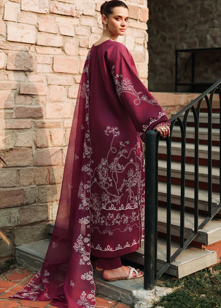 Cross Stitch Unstitched Embroidered Lawn 3 Piece Suit CS26ULE Plum Essence - Eid Collection
