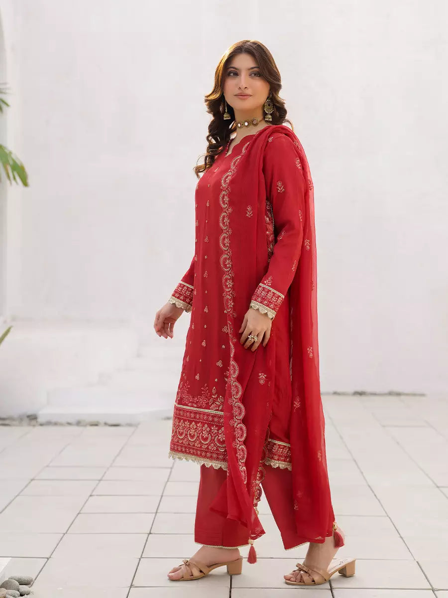 Salitex Unstitched Embroidered Chiffon 3 Piece Suit SUNW7CH109 - Festive Collection