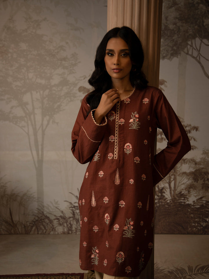 Salitex Women Embroidered Khaddar 1 Piece Shirt WRTSBA23AL04 - Winter Collection