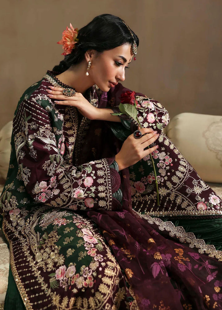Sable Vogue Embroidered Raw Silk Suits Unstitched 3 Piece SV25UF FC-01-25 - Festive Collection
