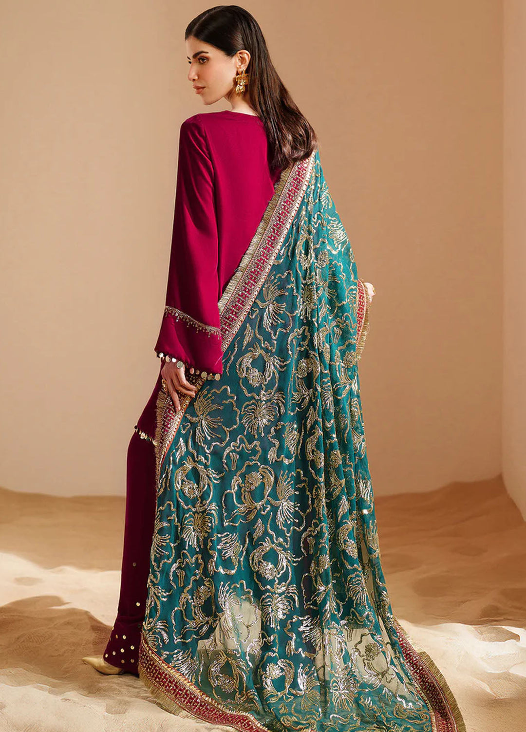 Velvet Vogue by Jazmin Embroidered Velvet Suits Unstitched 3 Piece JZ25VV VVF D-09 - Formals Collection