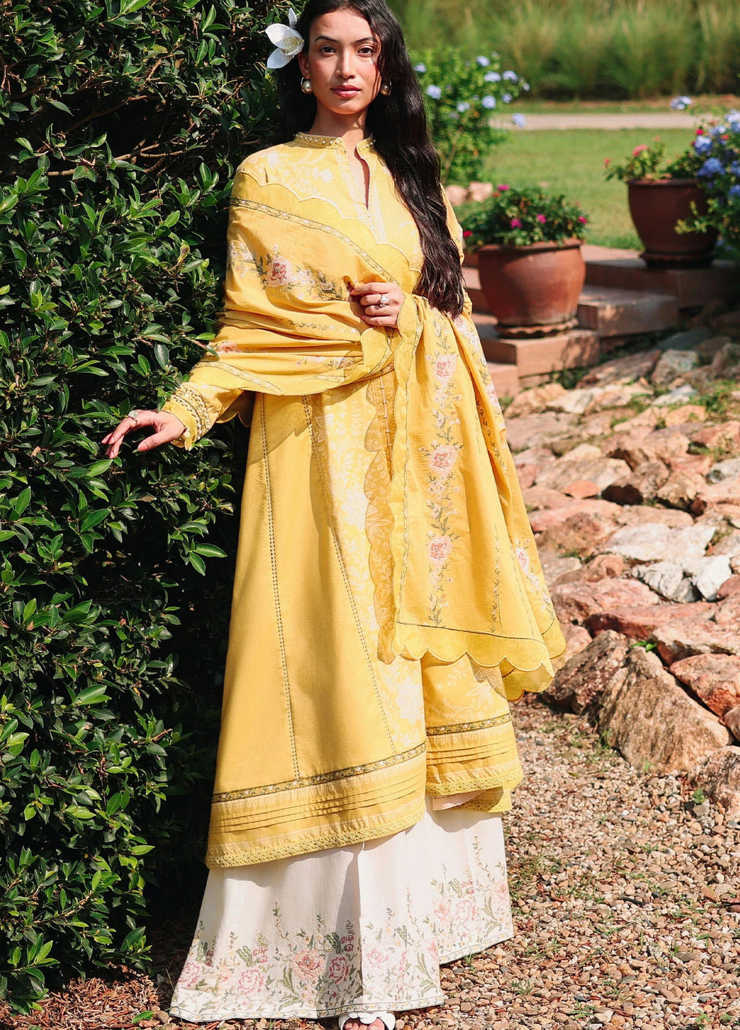 Cross Stitch Unstitched Embroidered Lawn 3 Piece Suit CS26ULE Petal Drapes - Eid Collection