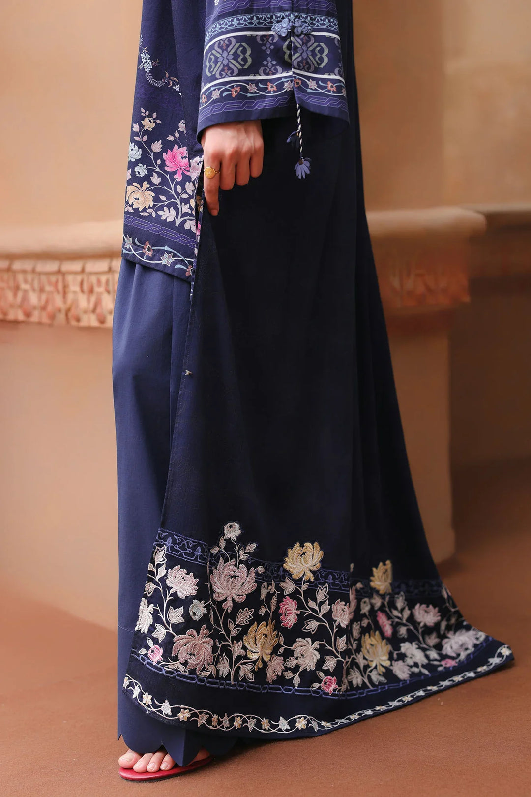 Cross Stitch Unstitched Embroidered Cotton Satin 3 Piece Suit CS26UCS Indigo Loom - Winter Collection