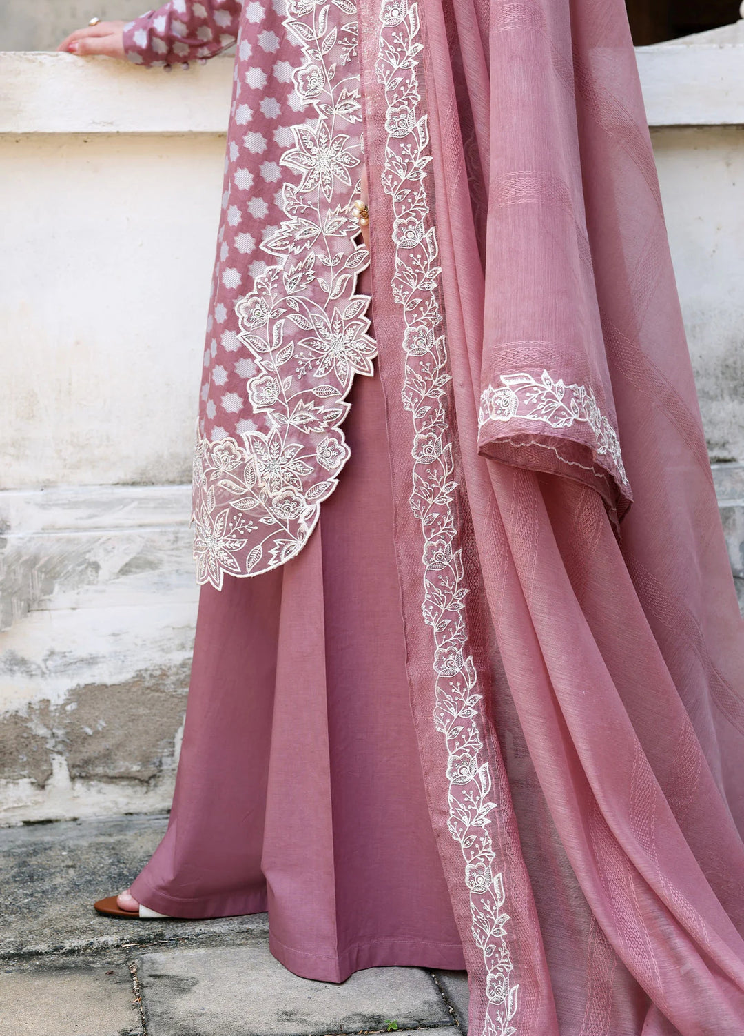 Cross Stitch Unstitched Embroidered Lawn 3 Piece Suit CS26ULE Ash Rose - Eid Collection