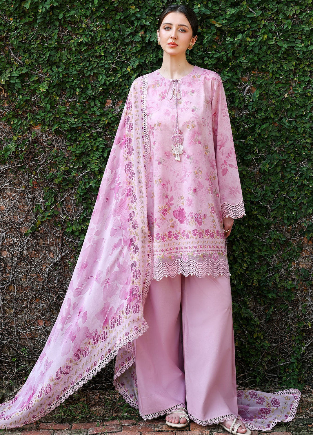 Cross Stitch Unstitched Embroidered Lawn 3 Piece Suit CS26ULE Spring Lilac - Eid Collection
