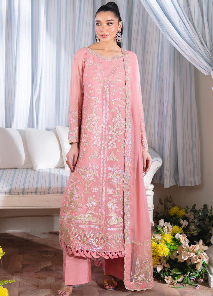 Dastaan by Neeshay Embroidered Chiffon Suits Unstitched 3 Piece NSH25DU Gulrukh - Formals Collection