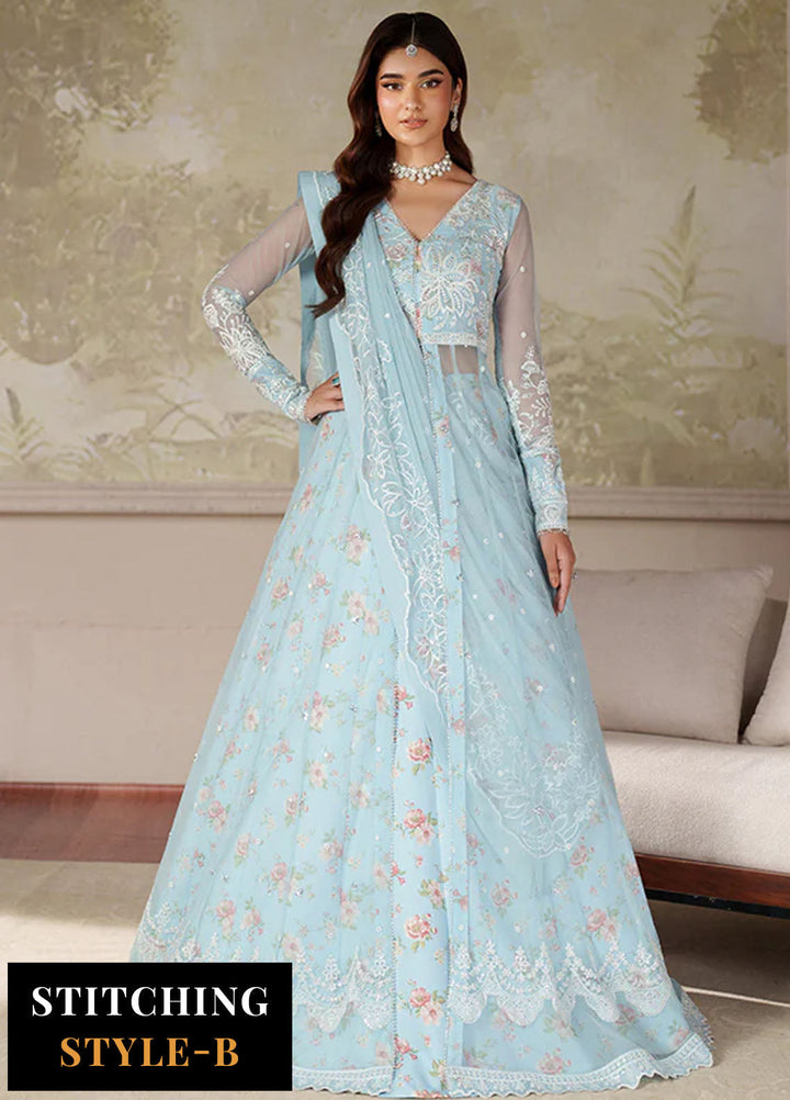 Zarif Embroidered Net Suits Unstitched 3 Piece ZR25UF ZRF-ZPE-02 Aroosh - Formals Collection