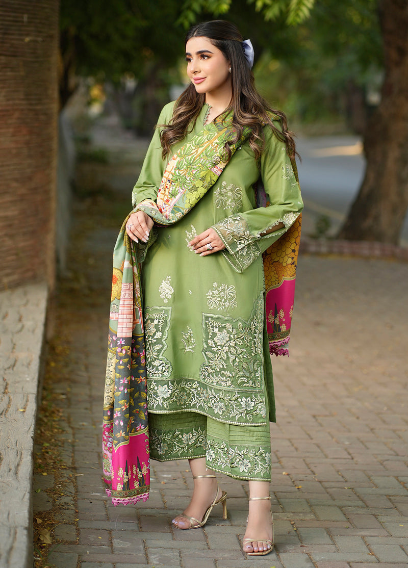 Sera By Sahane Embroidered RTW Lawn 3 Piece CT-11004 Sage - Summer Collection