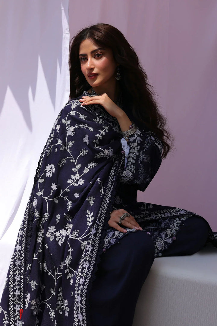 Cross Stitch Unstitched Printed Marina 3 Piece Suit CS26UW Iris Breeze - Winter Collection