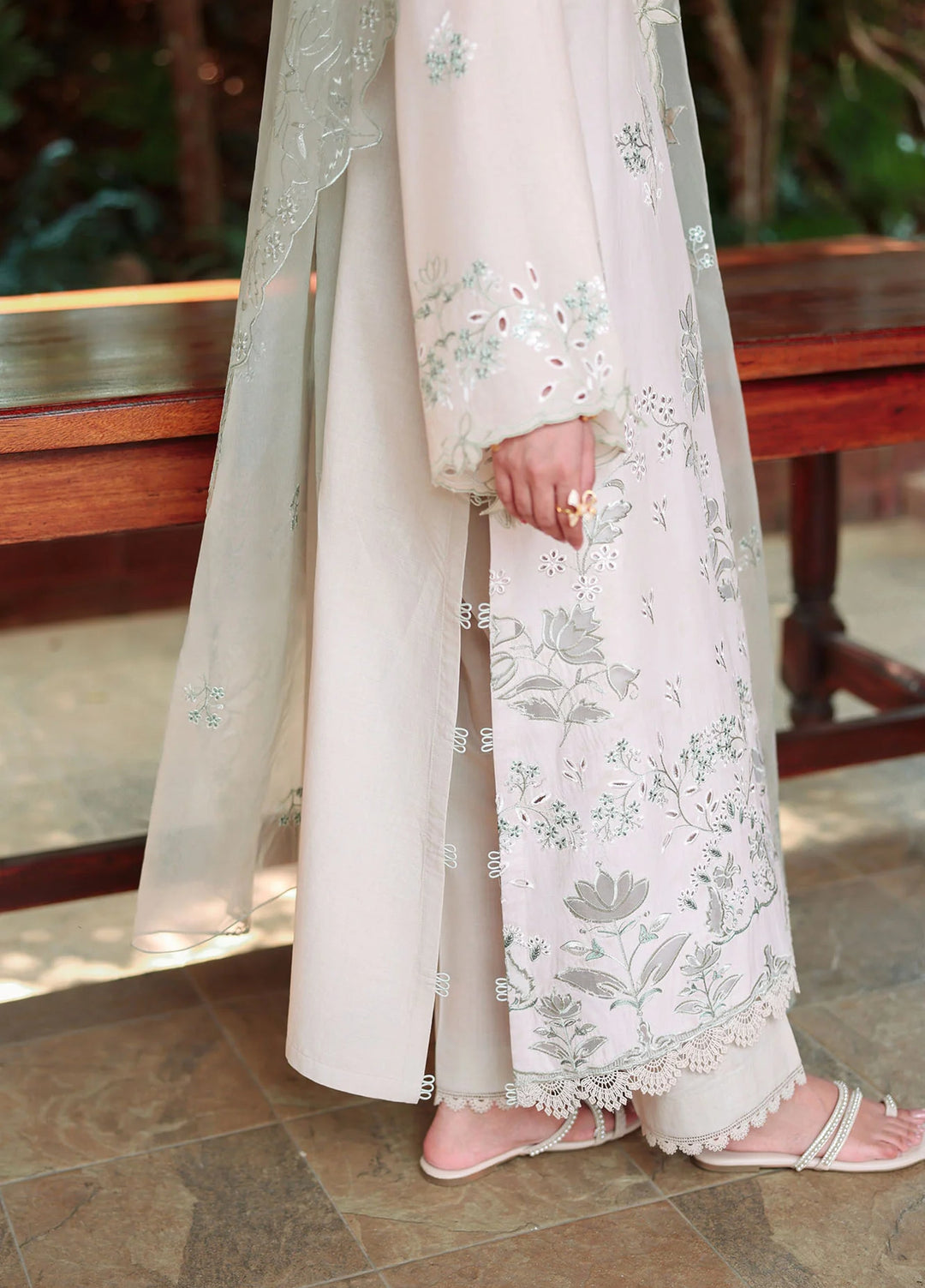 Cross Stitch Unstitched Embroidered Lawn 3 Piece Suit CS26ULE Pearl Sage - Eid Collection