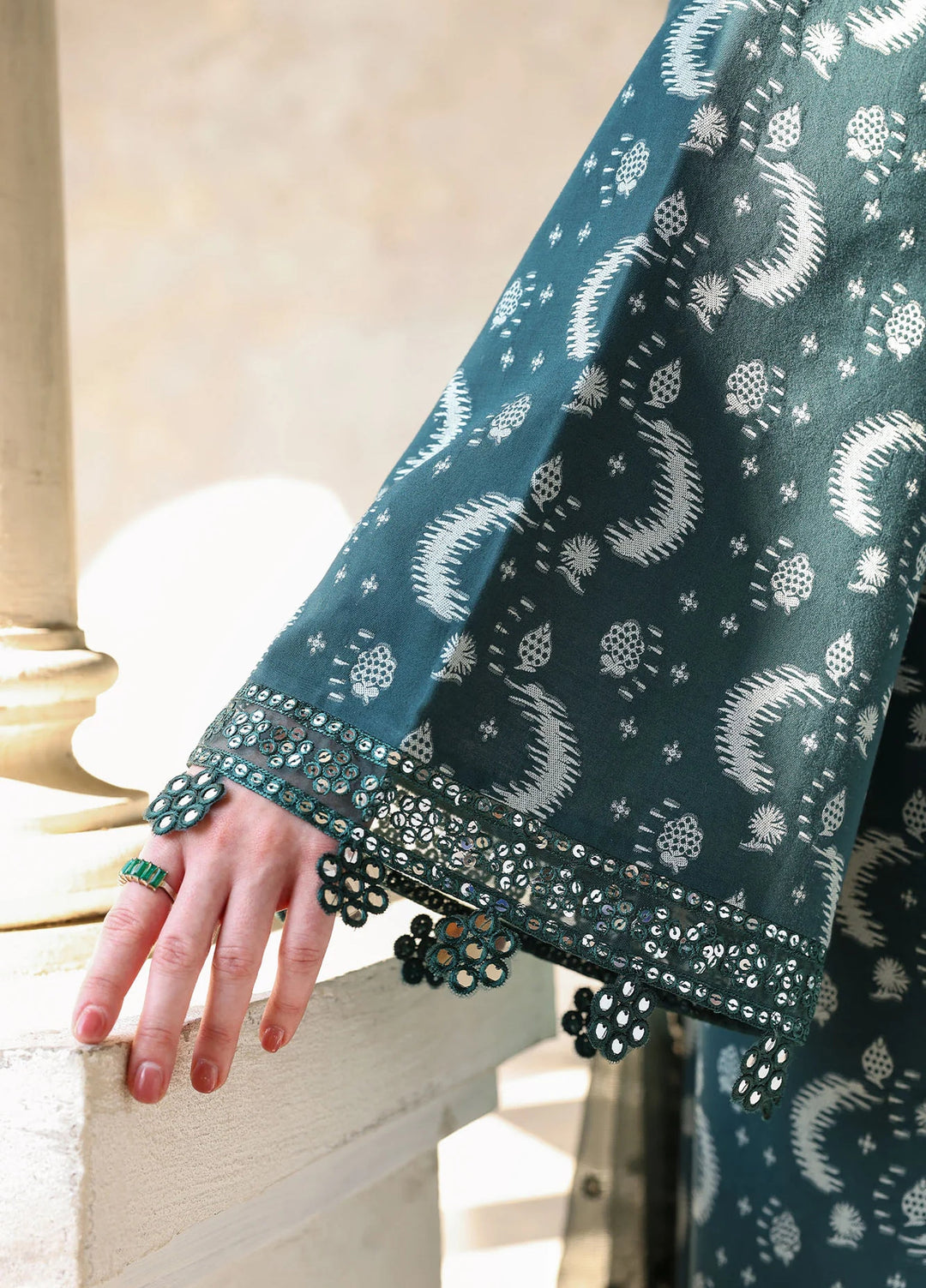 Cross Stitch Unstitched Embroidered Lawn 3 Piece Suit CS26ULE Teal Spruce - Eid Collection