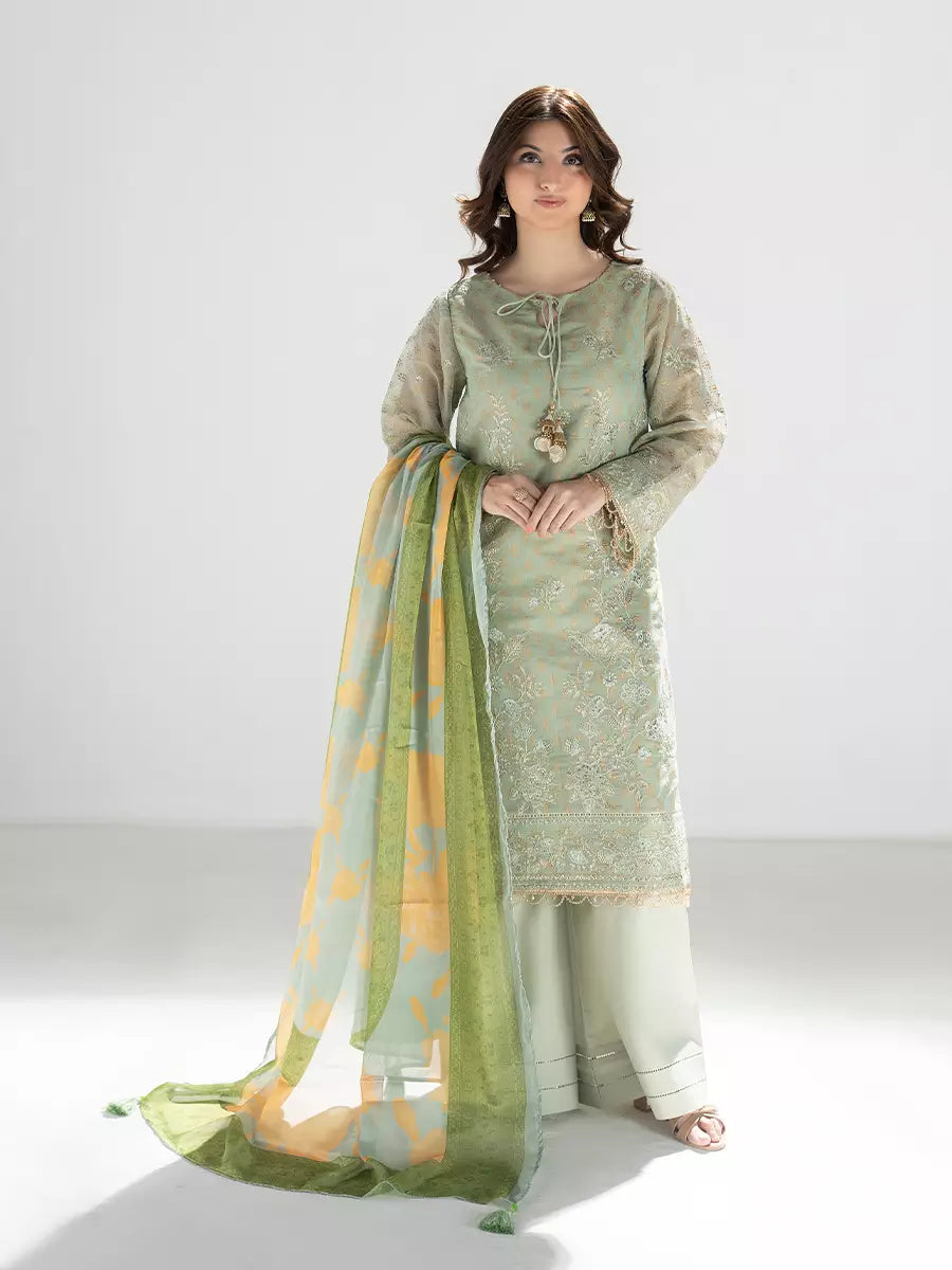 Salitex Unstitched Embroidered Cotton Net 3 Piece Suit SUNW7NO099 - Festive Collection