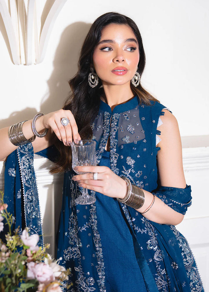 Dastaan by Neeshay Embroidered Chiffon Suits Unstitched 3 Piece NSH25DU Aabirah - Formals Collection