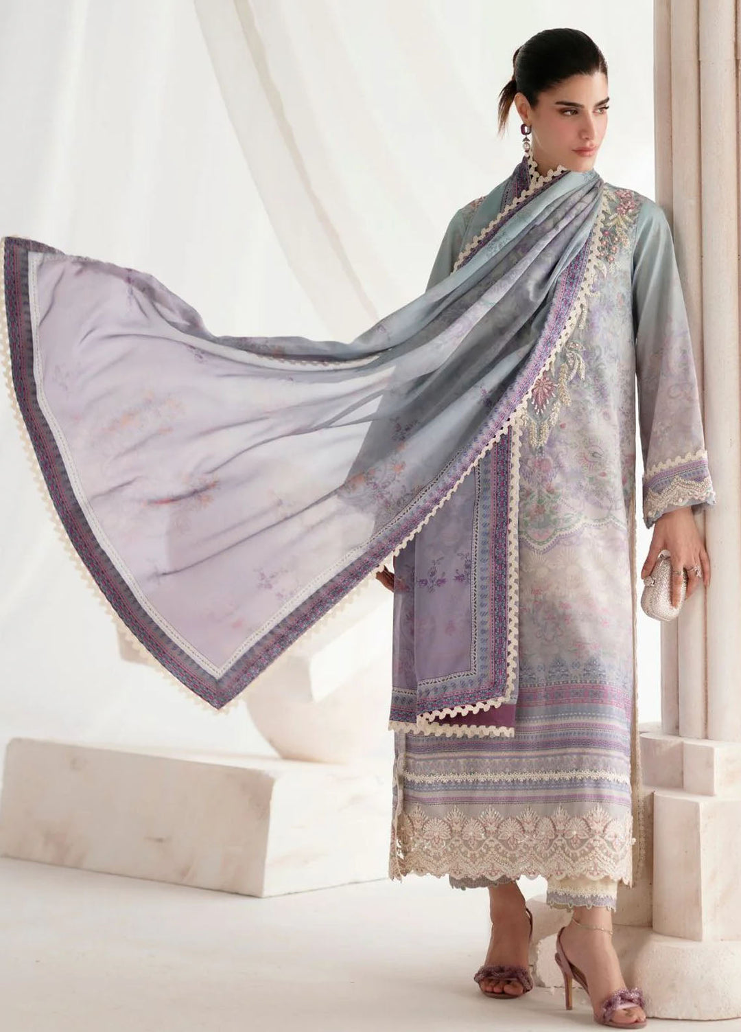 Garden Whisper by Ajr couture Embroidered Silk Suits Unstitched 3 Piece AJR25GWAJR-PS-07 Evara - Formals Collection