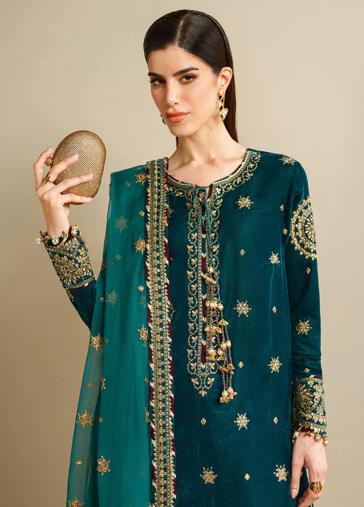 Velvet Vogue by Jazmin Embroidered Velvet Suits Unstitched 3 Piece JZ25VV VVF D-08 - Formals Collection