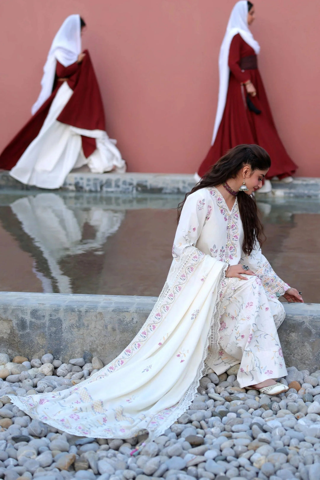 Cross Stitch Unstitched Embroidered Khaddar 3 Piece Suit CS26UW Alabaster Bloom - Winter Collection