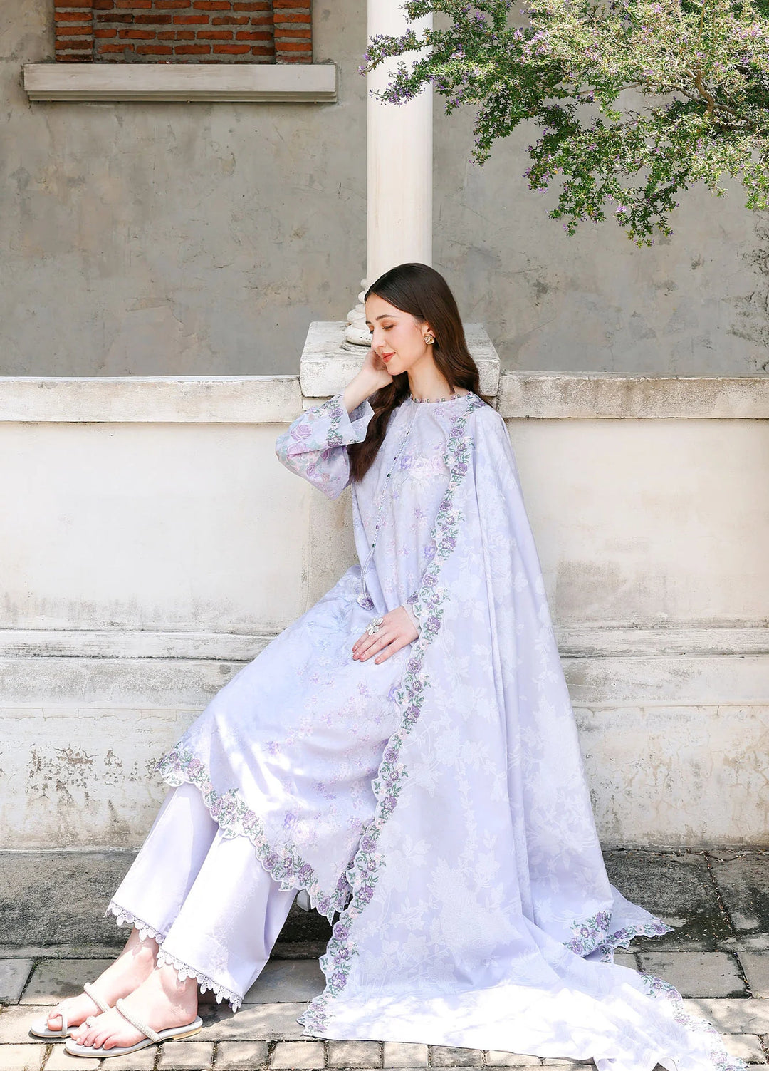 Cross Stitch Unstitched Embroidered Lawn 3 Piece Suit CS26ULE Crystal Glaze - Eid Collection