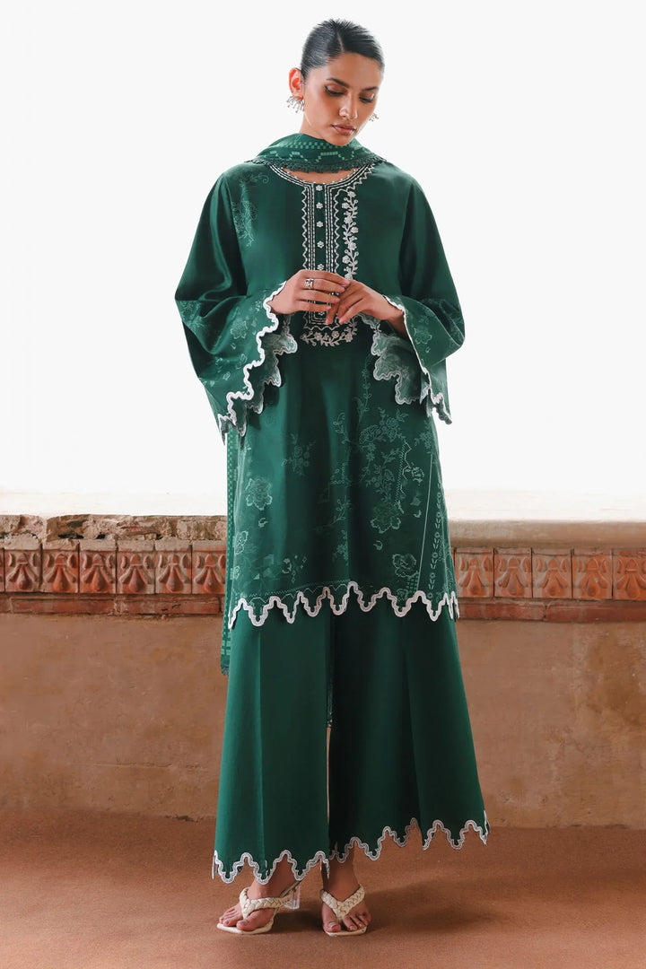 Cross Stitch Unstitched Embroidered Cotton Satin 3 Piece Suit CS26UCS Garnet Grace - Casual Collection