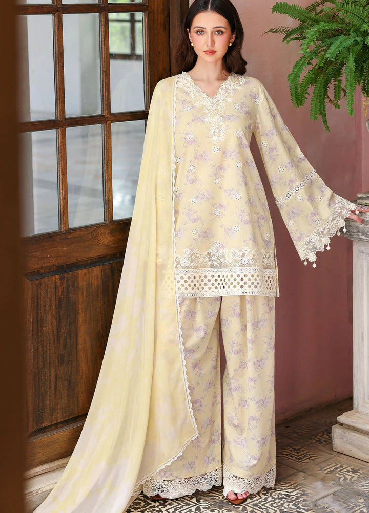 Cross Stitch Unstitched Embroidered Lawn 3 Piece Suit CS26ULE Orchid Flare - Eid Collection