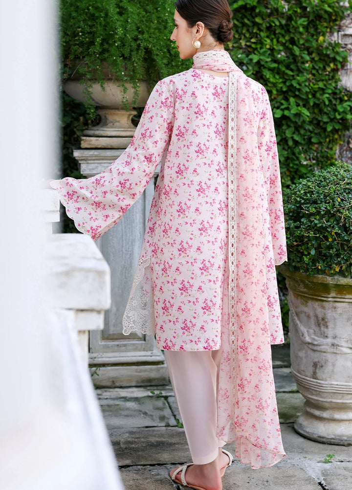 Cross Stitch Unstitched Embroidered Lawn 3 Piece Suit CS26ULE Peach Sprinkle - Eid Collection