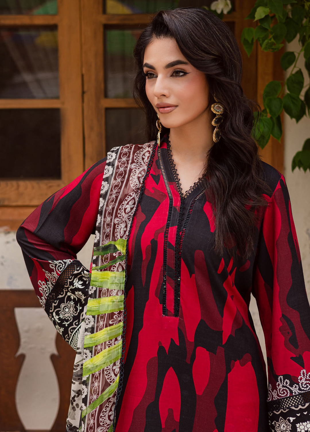 Nureh Printed Slub Linen Suits Unstitched 3 Piece NU25VL SP-169 - Winter Collection
