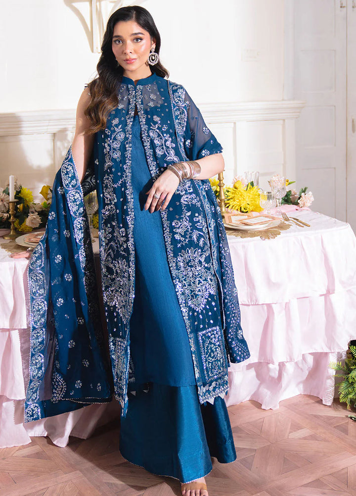 Dastaan by Neeshay Embroidered Chiffon Suits Unstitched 3 Piece NSH25DU Aabirah - Formals Collection