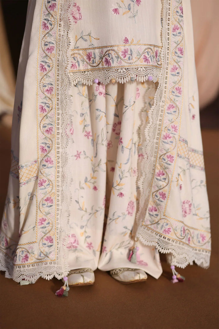 Cross Stitch Unstitched Embroidered Khaddar 3 Piece Suit CS26UW Alabaster Bloom - Winter Collection