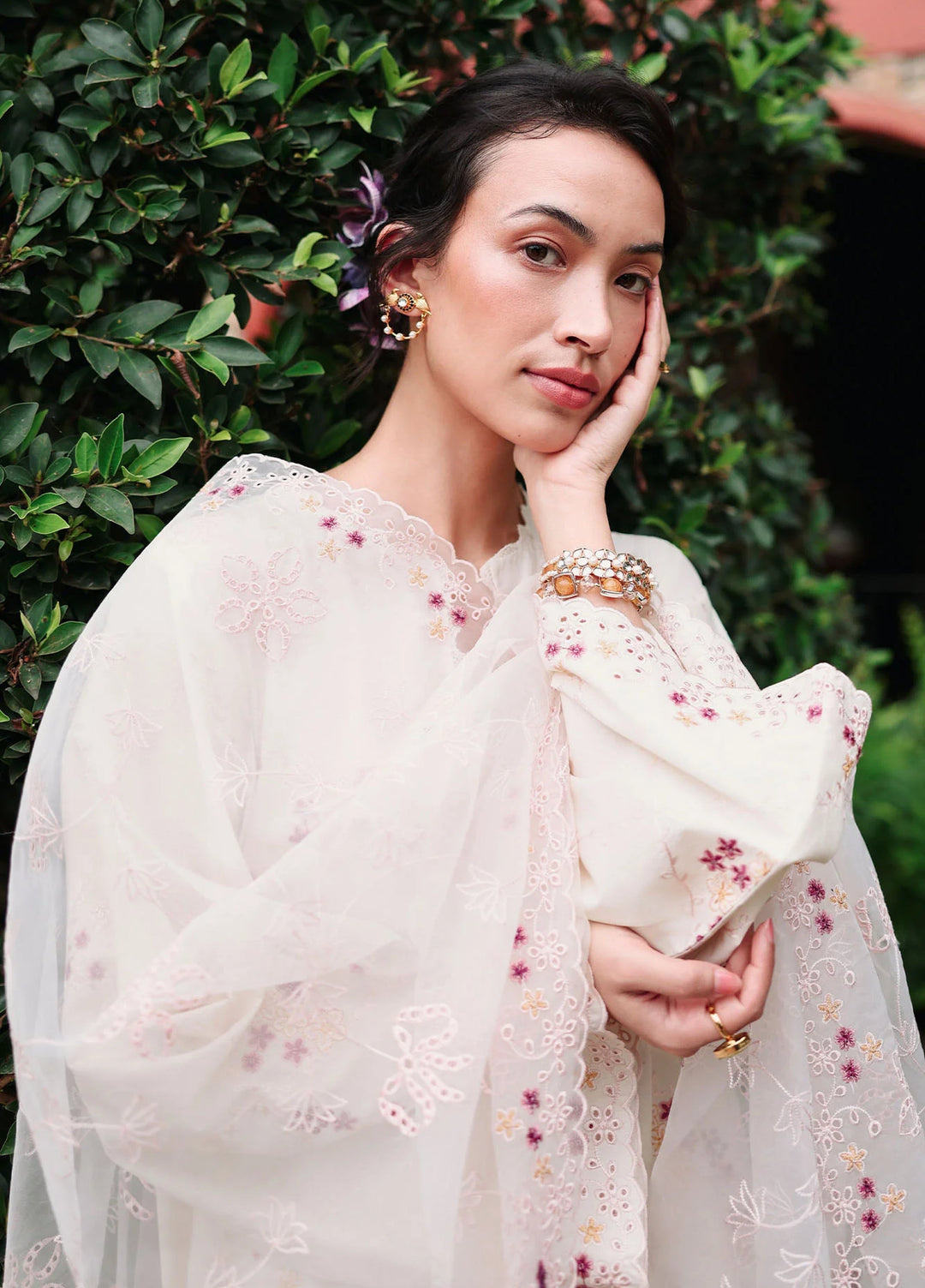 Cross Stitch Unstitched Embroidered Lawn 3 Piece Suit CS26ULE Caramel Cream - Eid Collection