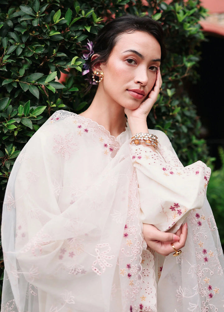 Cross Stitch Unstitched Embroidered Lawn 3 Piece Suit CS26ULE Caramel Cream - Eid Collection