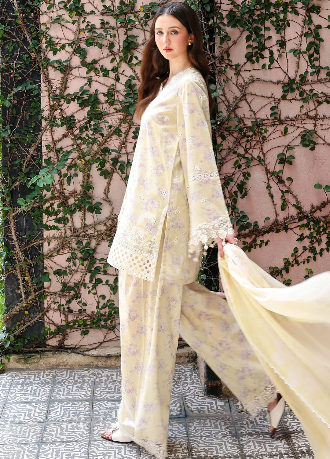 Cross Stitch Unstitched Embroidered Lawn 3 Piece Suit CS26ULE Orchid Flare - Eid Collection