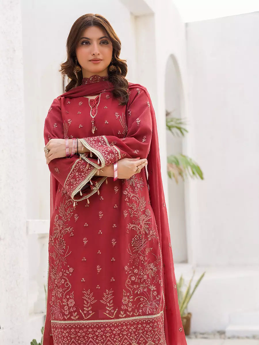 Salitex Unstitched Embroidered Chiffon 3 Piece Suit SUNW7CH110 - Festive Collection