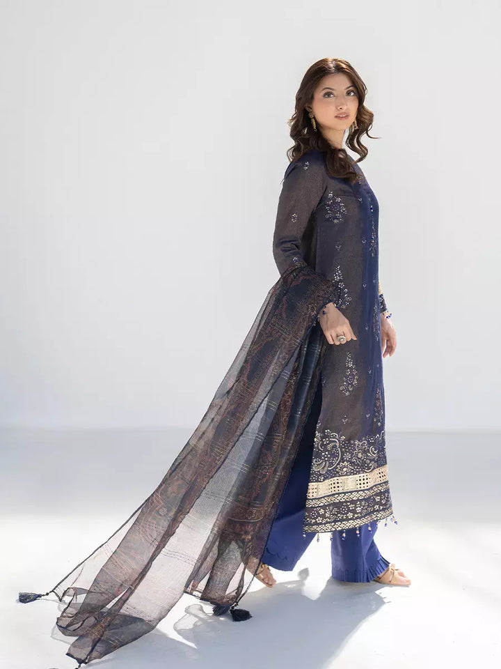 Salitex Unstitched Embroidered Cotton Silk 3 Piece Suit SUNW7NO118 - Festive Collection