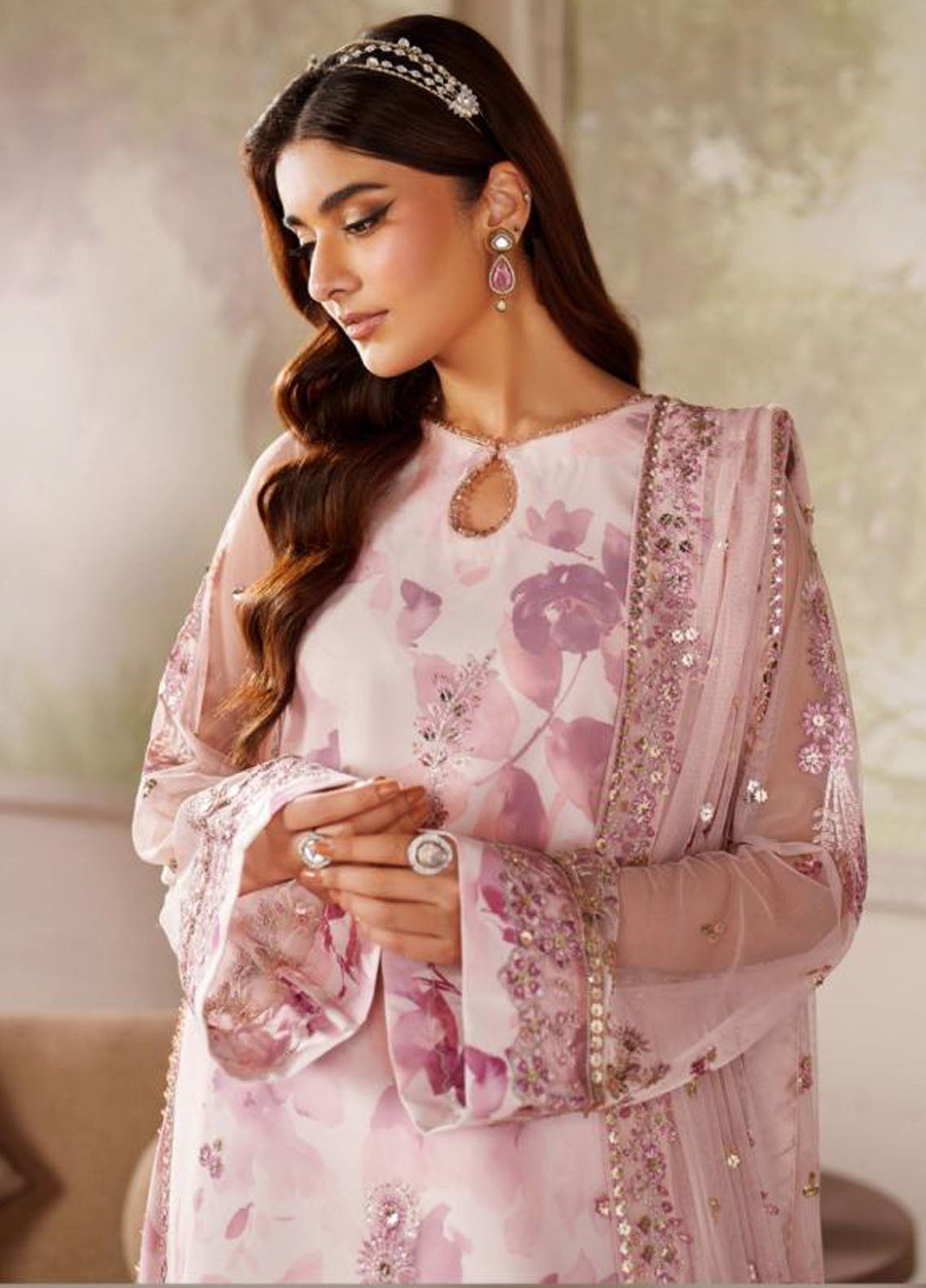 Zarif Embroidered Net Suits Unstitched 3 Piece ZR25UF ZRF-ZPE-06 Rahma - Formals Collection