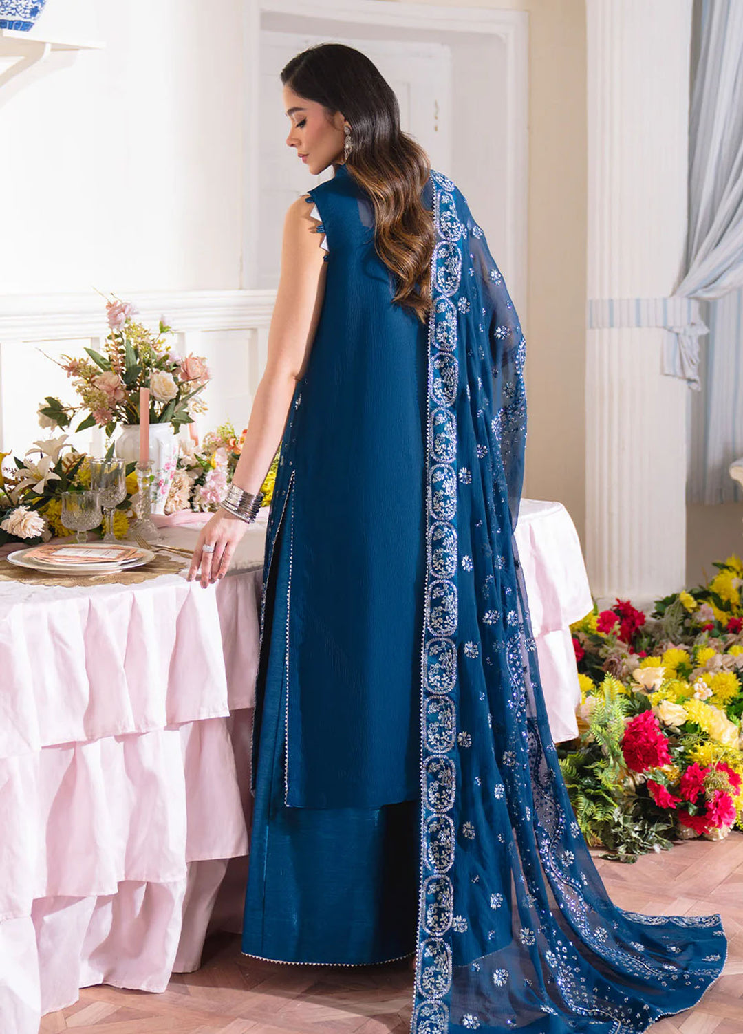 Dastaan by Neeshay Embroidered Chiffon Suits Unstitched 3 Piece NSH25DU Aabirah - Formals Collection