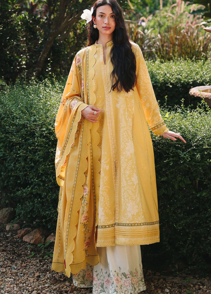 Cross Stitch Unstitched Embroidered Lawn 3 Piece Suit CS26ULE Petal Drapes - Eid Collection