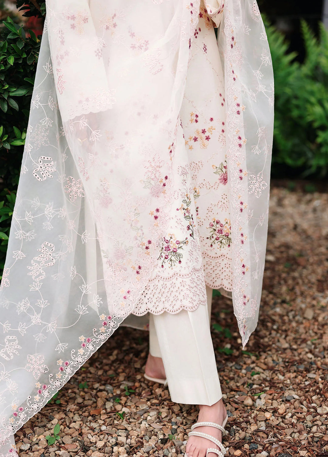 Cross Stitch Unstitched Embroidered Lawn 3 Piece Suit CS26ULE Caramel Cream - Eid Collection
