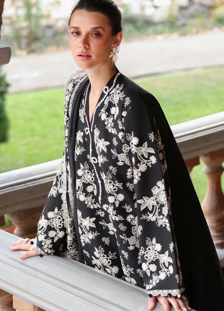 Cross Stitch Unstitched Embroidered Lawn 3 Piece Suit CS26ULE Obsidian Bloom - Eid Collection