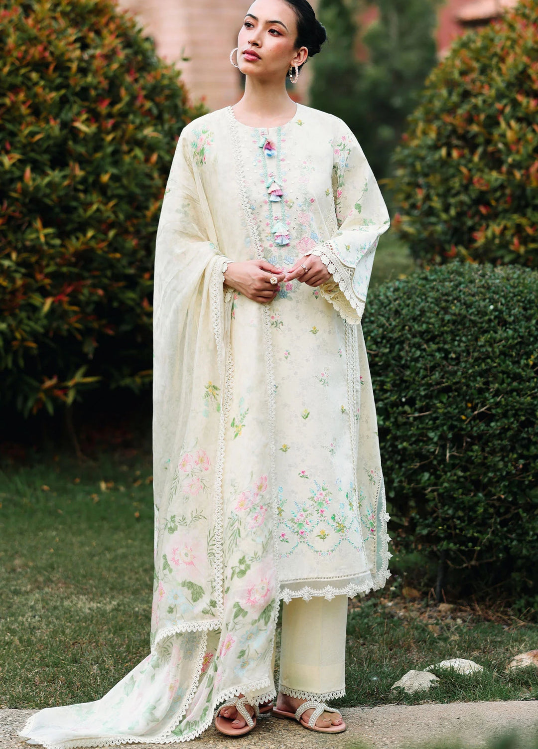 Cross Stitch Unstitched Embroidered Lawn 3 Piece Suit CS26ULE Tropic Mist - Eid Collection