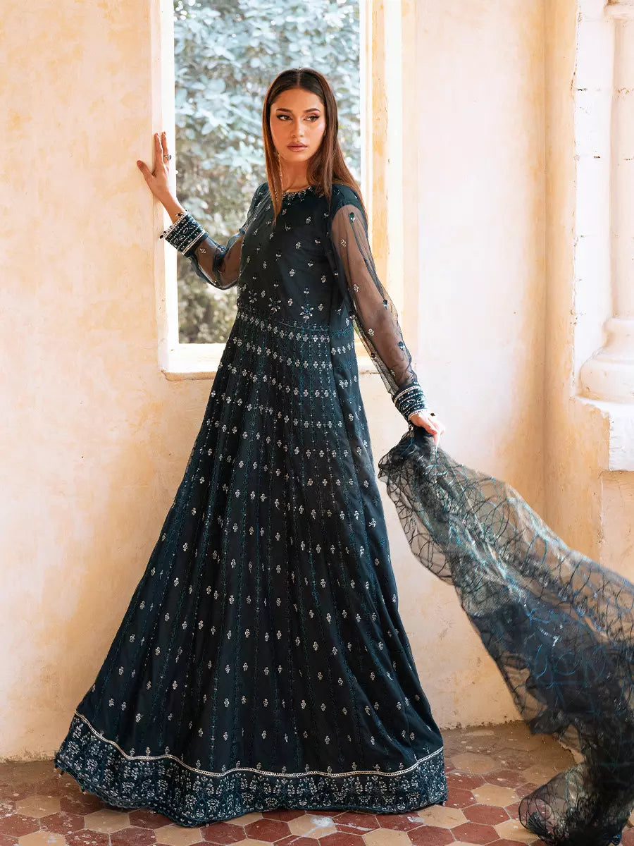 Salitex Unstitched Embroidered Poly Net 3 Piece Suit SUNW7JI119UT - Eid Collection