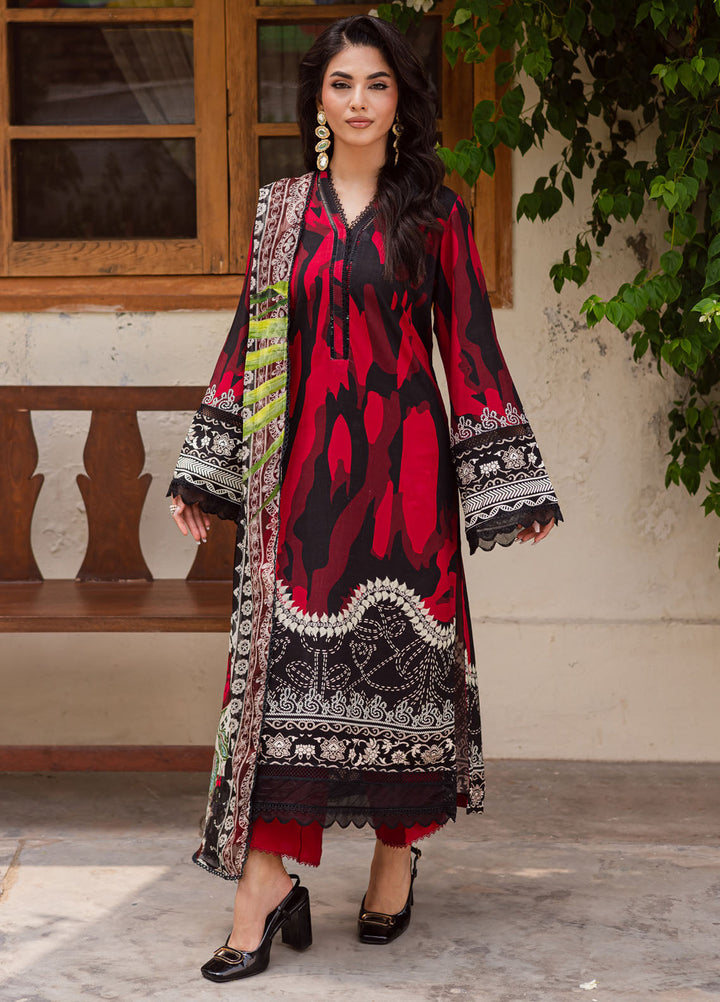 Nureh Printed Slub Linen Suits Unstitched 3 Piece NU25VL SP-169 - Winter Collection