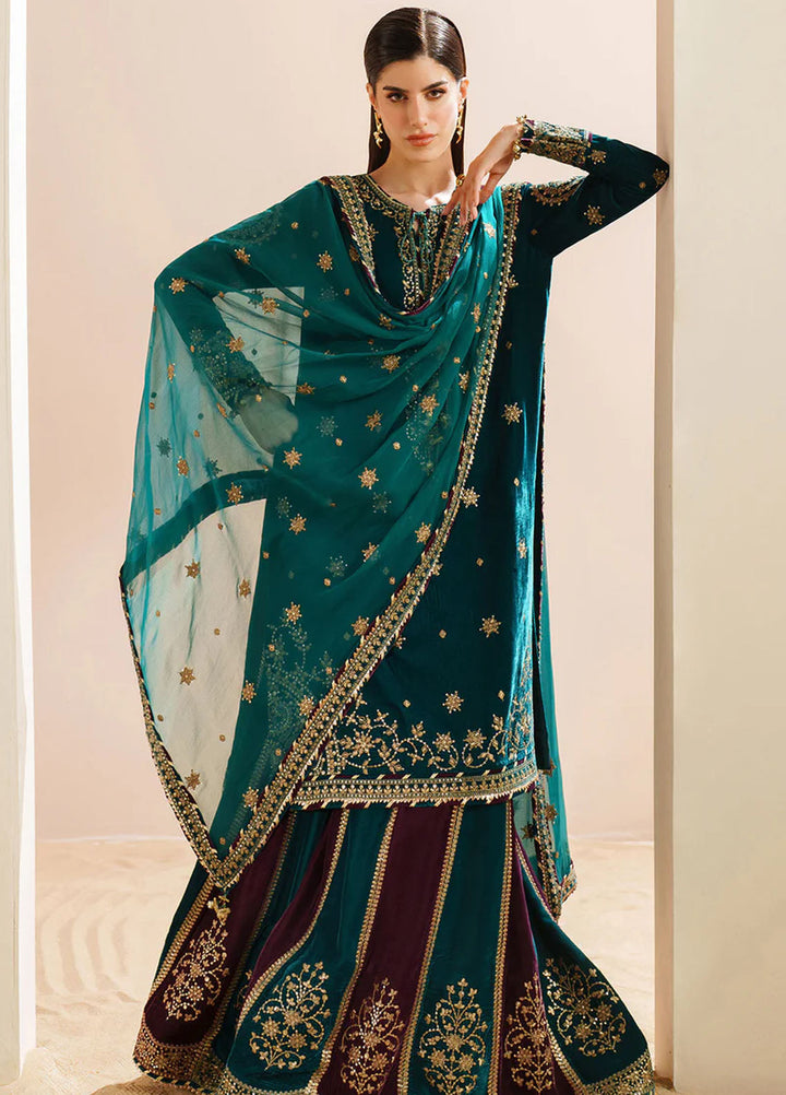 Velvet Vogue by Jazmin Embroidered Velvet Suits Unstitched 3 Piece JZ25VV VVF D-08 - Formals Collection