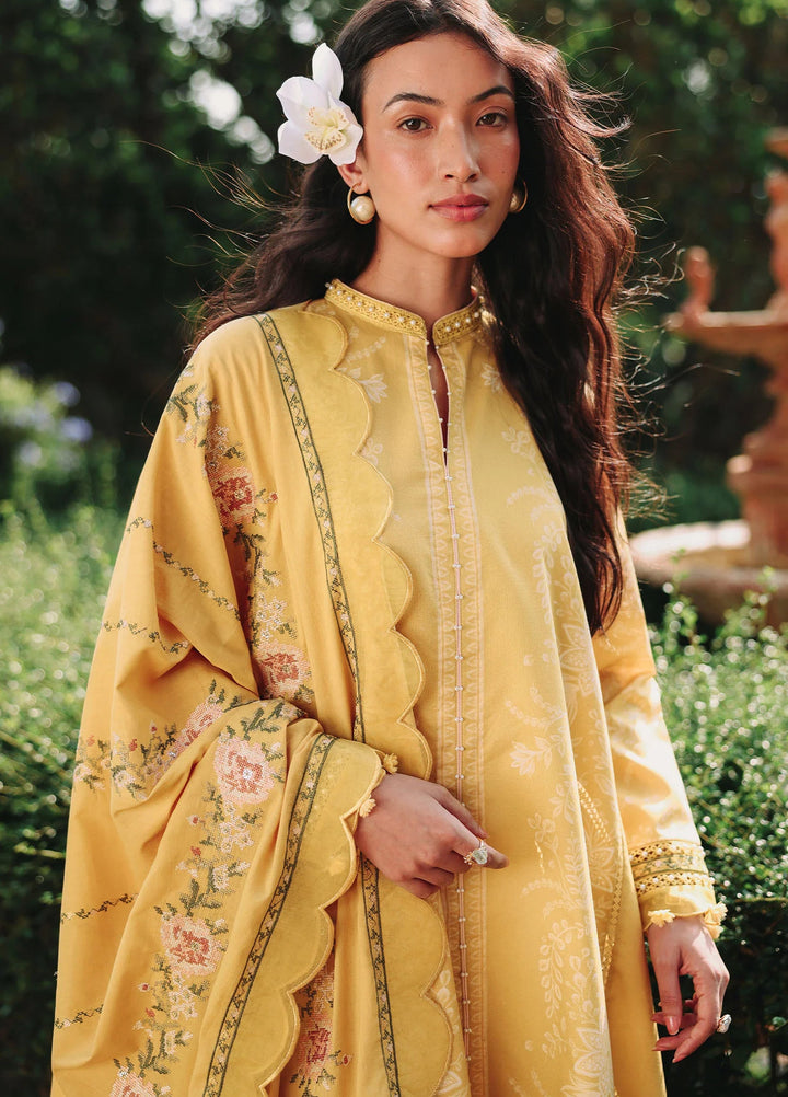 Cross Stitch Unstitched Embroidered Lawn 3 Piece Suit CS26ULE Petal Drapes - Eid Collection