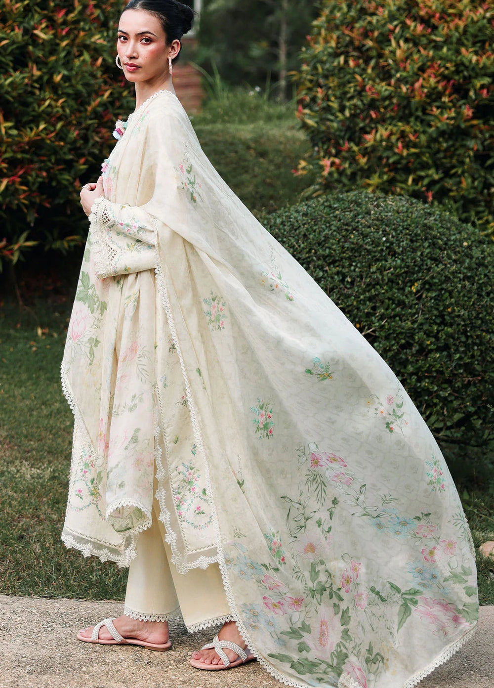 Cross Stitch Unstitched Embroidered Lawn 3 Piece Suit CS26ULE Tropic Mist - Eid Collection